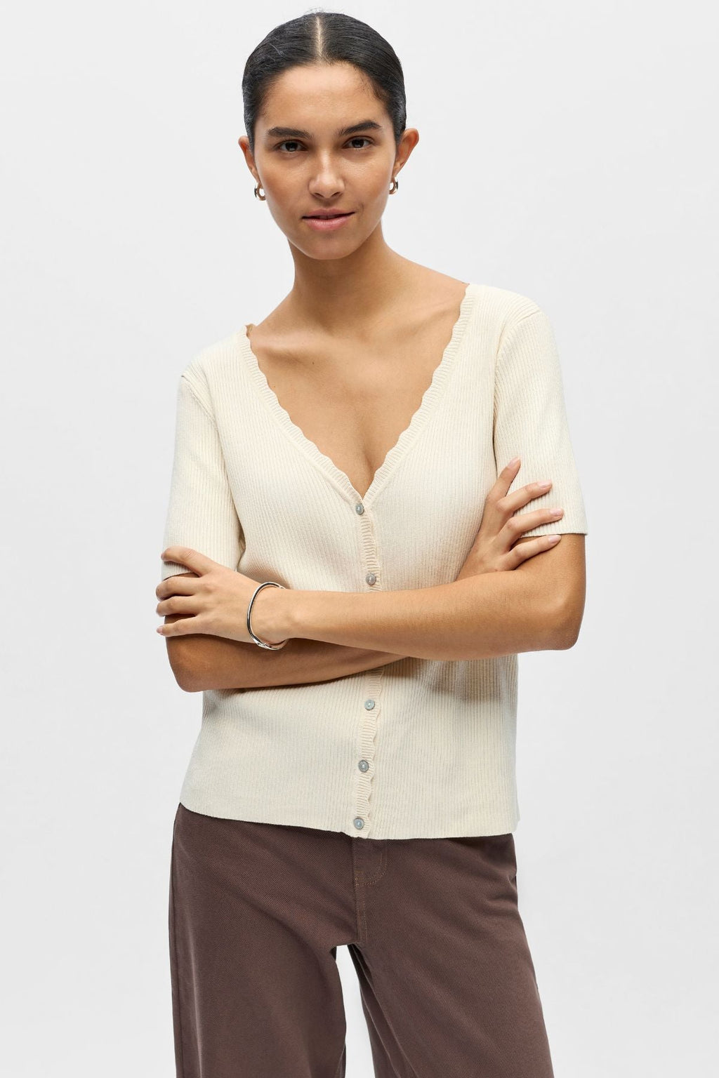 Cardigan à col en V Kelly Re - Bouleau