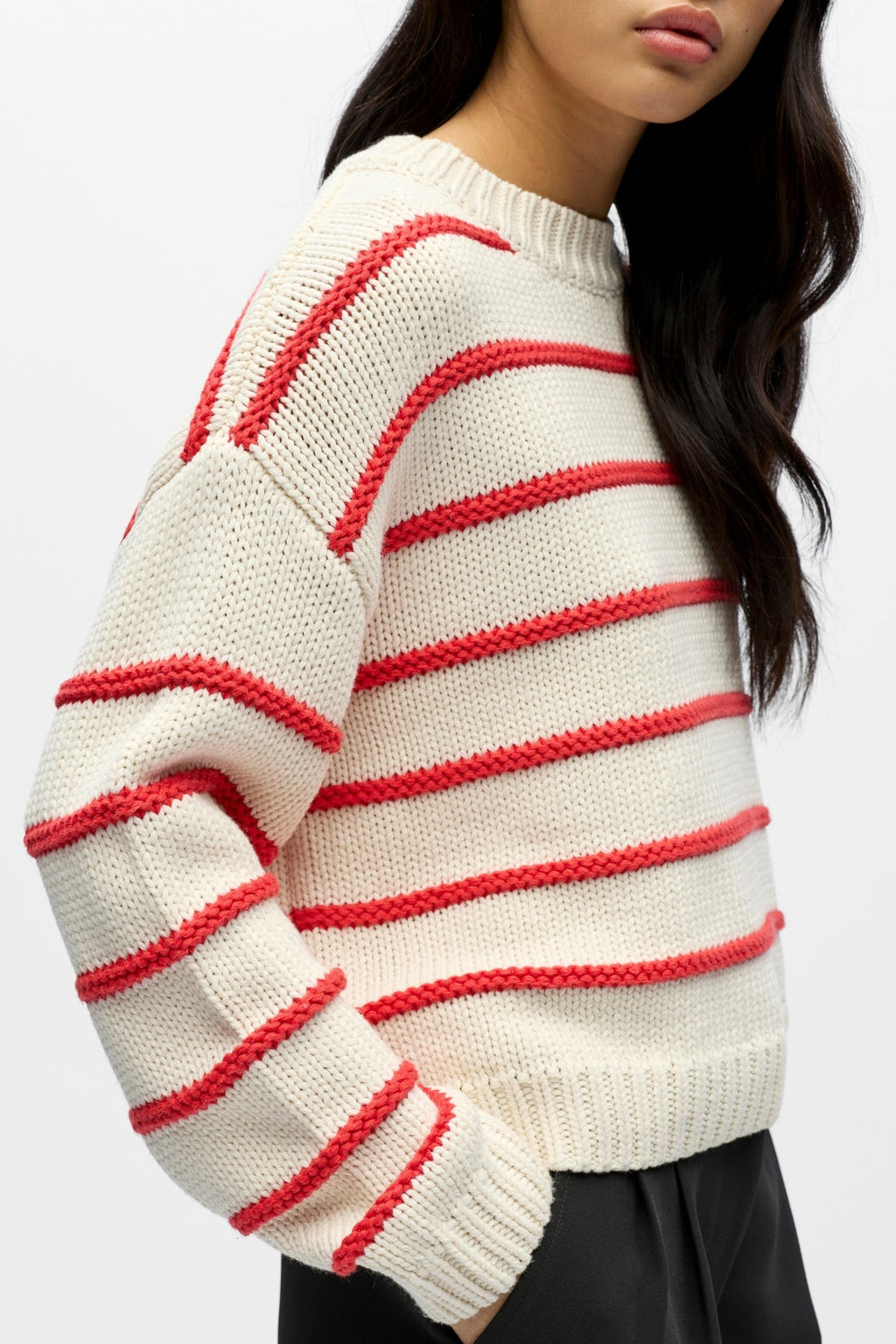 Oda Knit Pullover - Birch Poinsettia