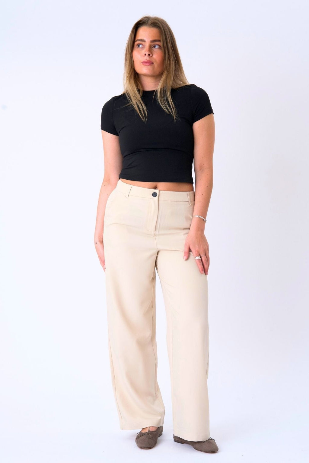 Classic Suit Pants - Beige