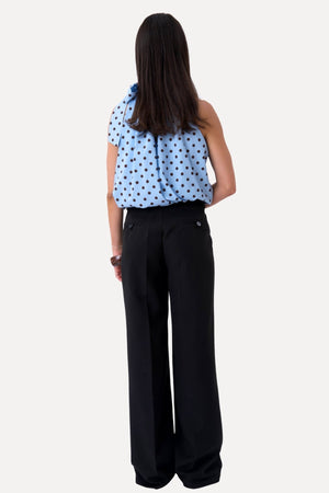 Haut Wilma - Bleu Clair/Pois Marron