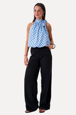 Haut Wilma - Bleu Clair/Pois Marron