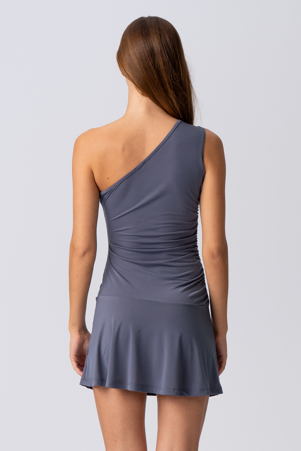 Valentina One épaule Robe - Gray