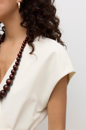 Vannah V-Neck Midi Waistcoat - Birch