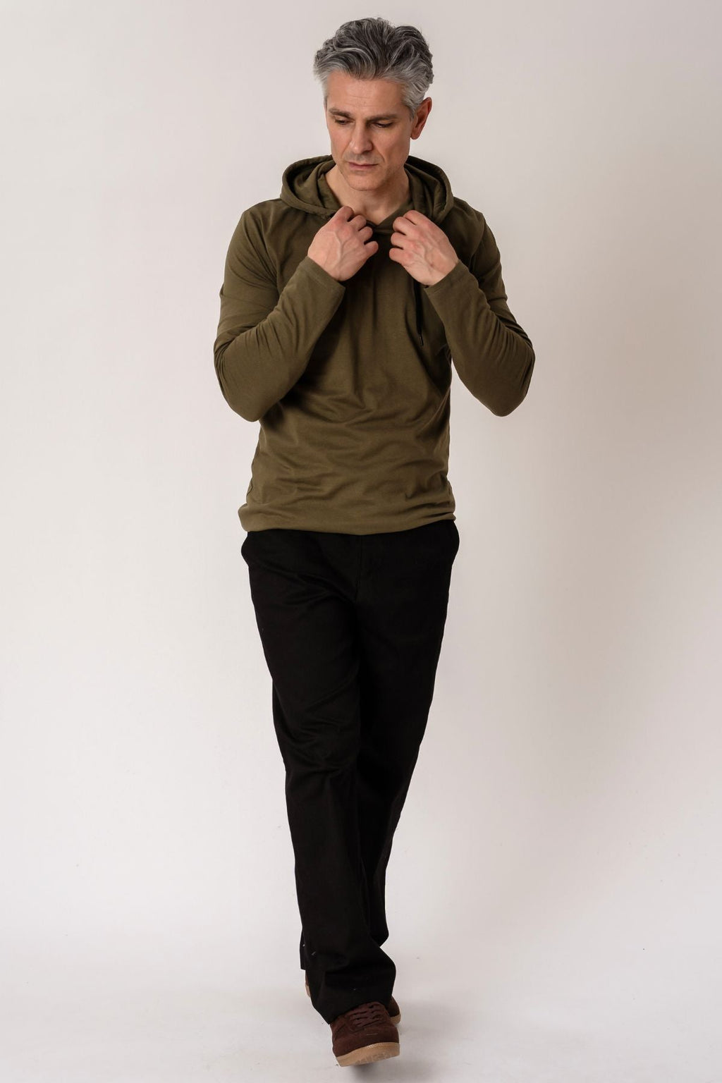 Sweat à capuche léger - Olive