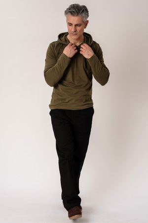 Sweat à capuche léger - Olive