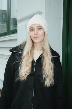 Bonnet côtelé - Beige clair