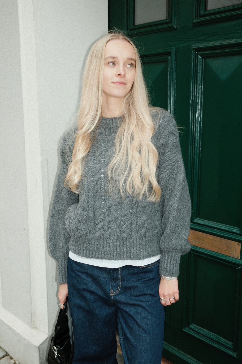 Emma Cable Knit - Gris Moyen