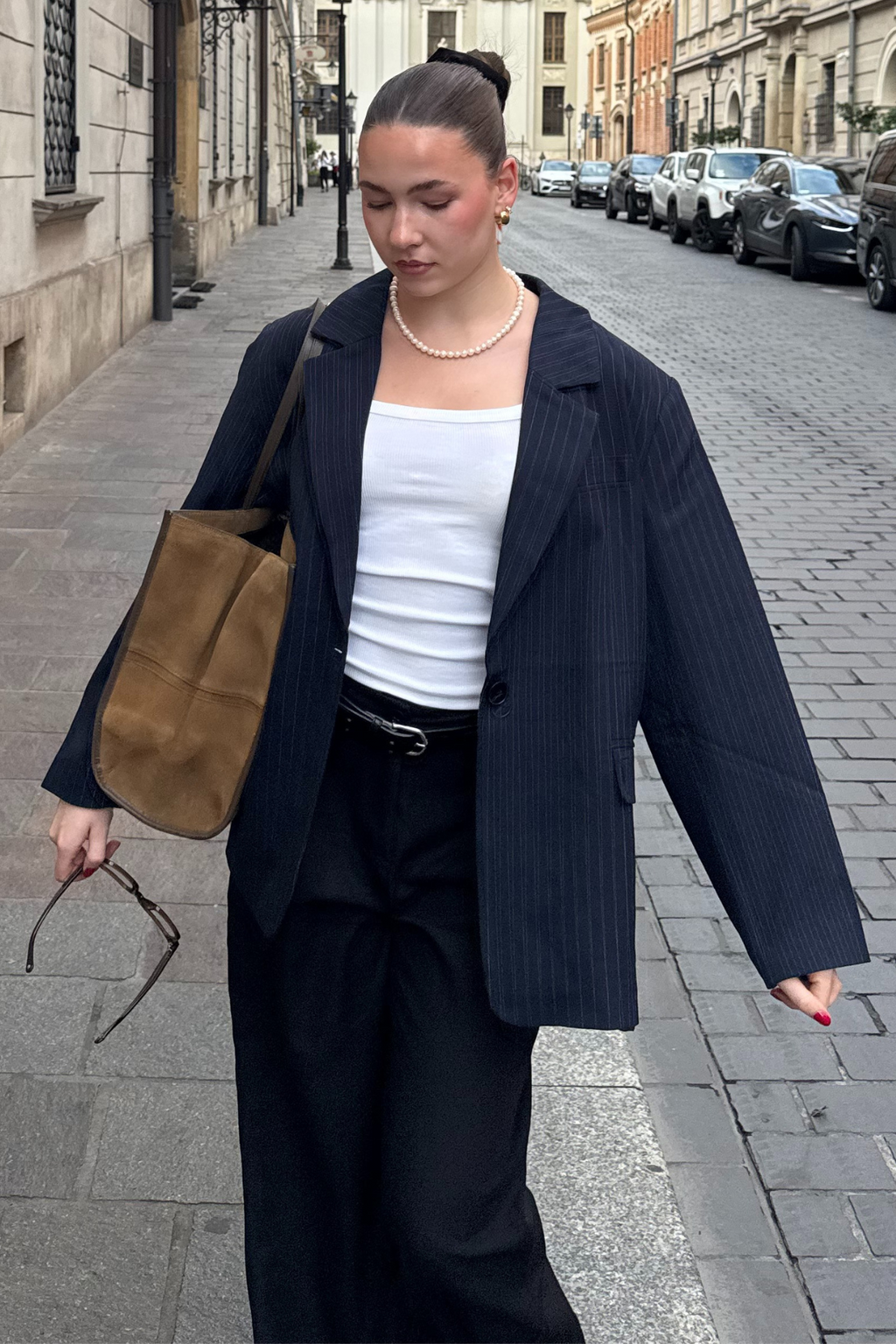 Blazer surdimensionné - Marine Pinstripe