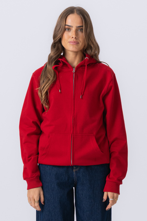 Hoodie zip de base - rouge