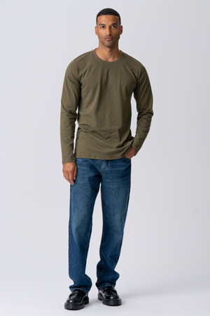 T-shirt basique à manches longues - Green de l'armée