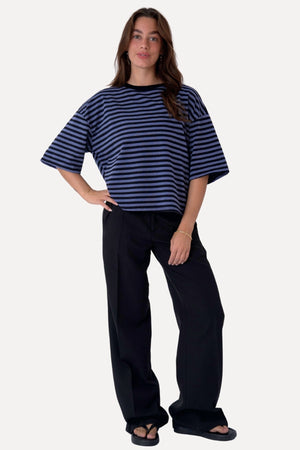 T-shirt Zoé - Noir/Bleu Denim