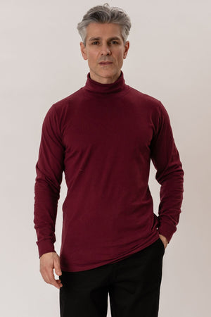 Roll collar sweater - Burgundy Red