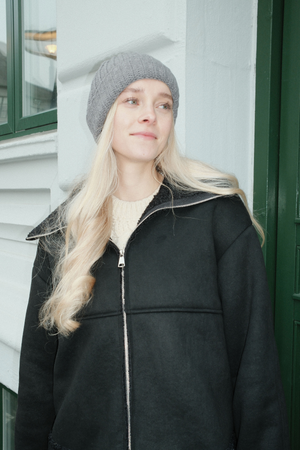 Bonnet côtelé - Gris foncé