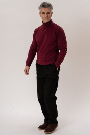 Roll collar sweater - Burgundy Red