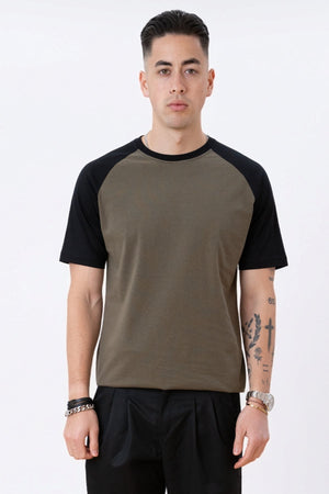 T-shirt Raglan de base - Black-Army