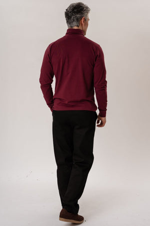 Roll collar sweater - Burgundy Red