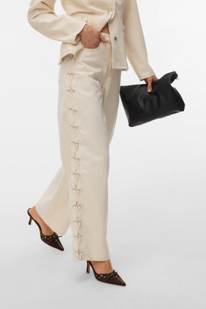 Rae Wide String Jeans - Ecru