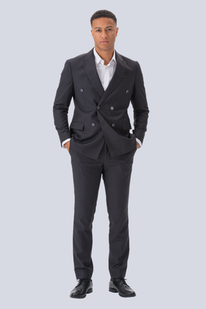 Premium Blazer à double poitrine - Grey-Brown