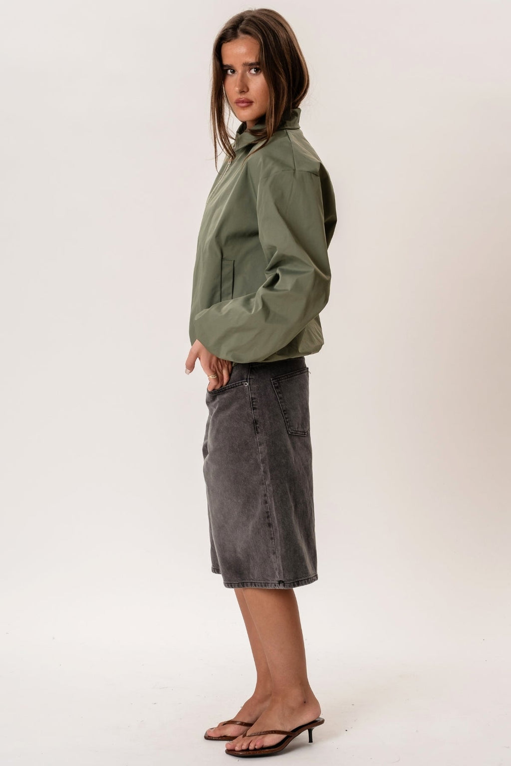 Ines Short Jacket - Khaki