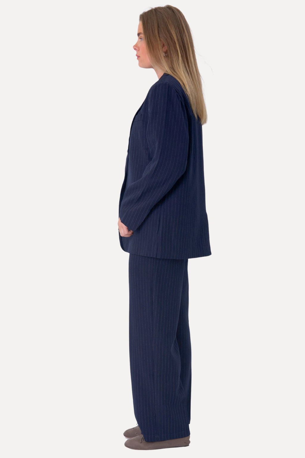 Blazer surdimensionné - Marine Pinstripe