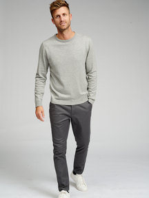 Basic Knit Crewneck - Light Grey Melange