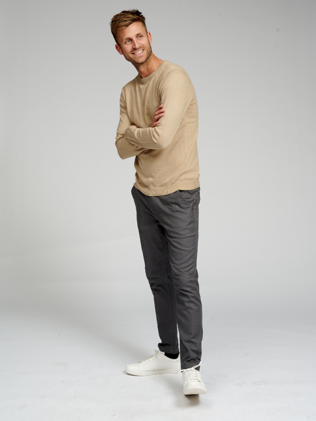 Crewneck de base en tricot - Beige