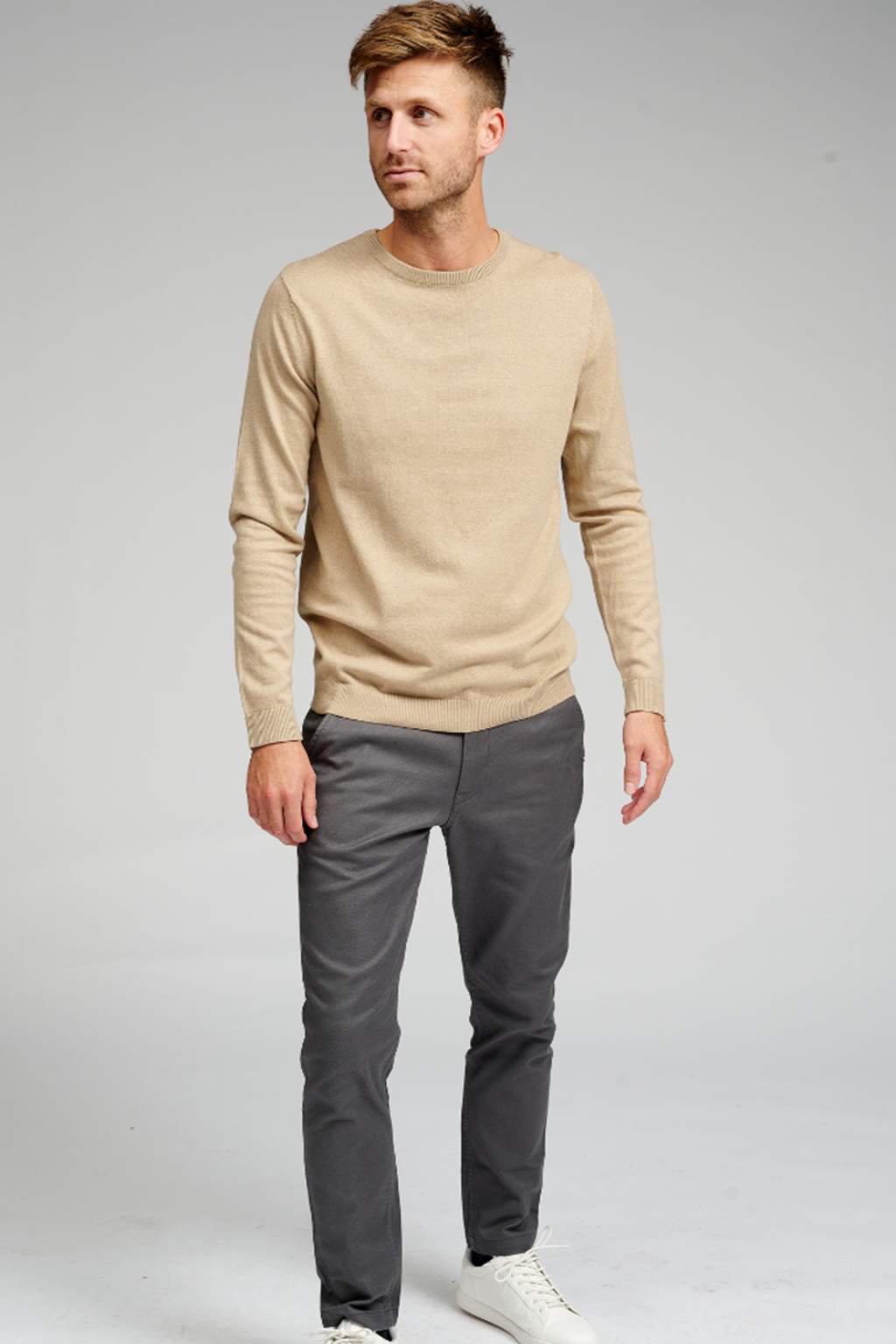 Crewneck de base en tricot - Beige