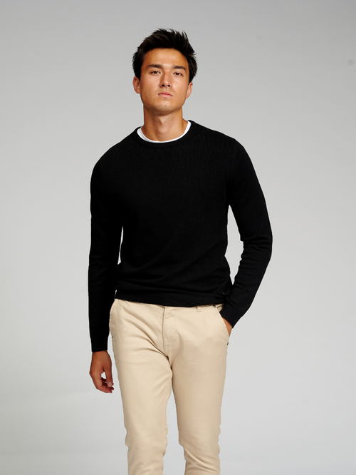 Basic Knit Crewneck - Sort - TeeShoppen - Sort