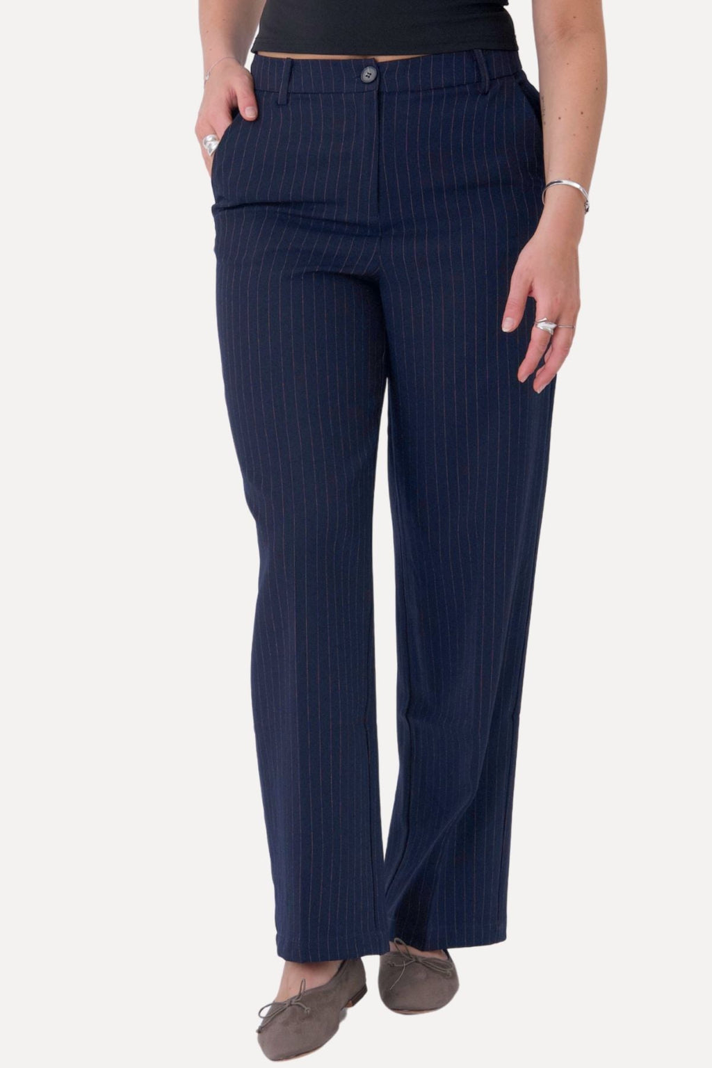 Classic Suit Pants - Navy Pinstripe