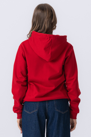 Hoodie zip de base - rouge