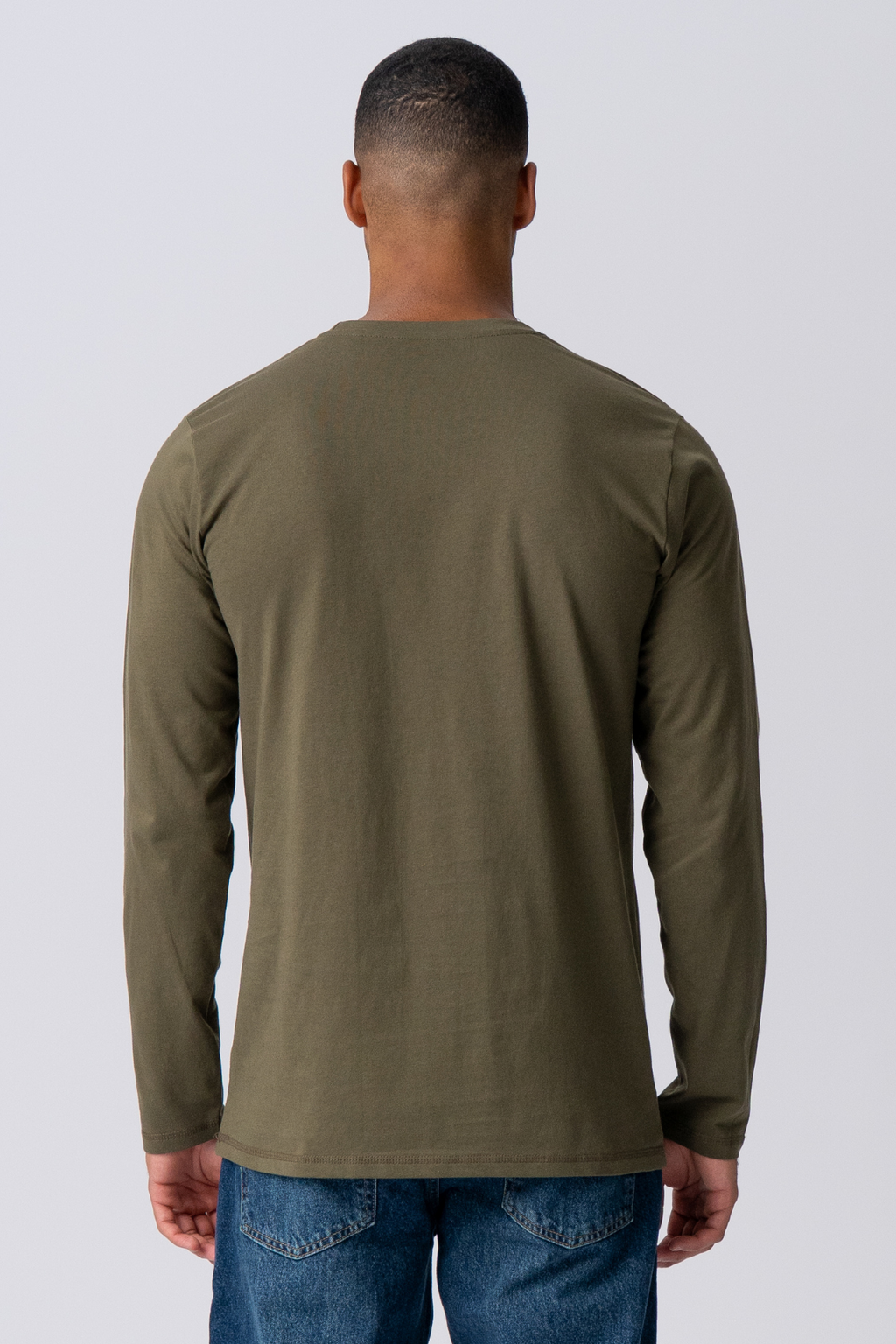 T-shirt basique à manches longues - Green de l'armée