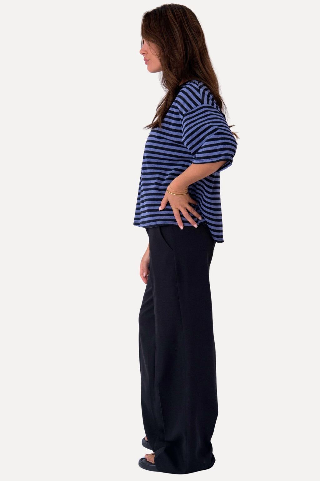 T-shirt Zoé - Noir/Bleu Denim