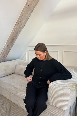 Cardigan à col en V - Noir