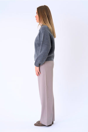 Fermeture éclair en tricot Selma - Gris