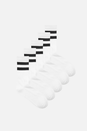 Heritage Tennis Socks 5 pcs. - White/Black - Women