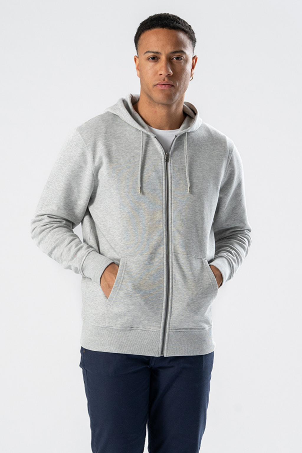 Sweat à capuche zippé - Gris cendré