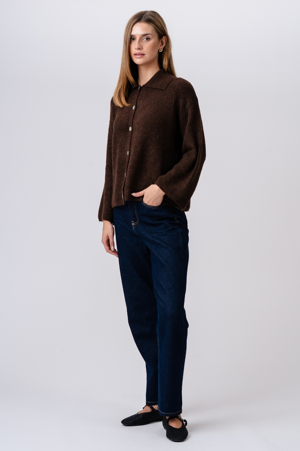 Josie Polo Knit - Brown