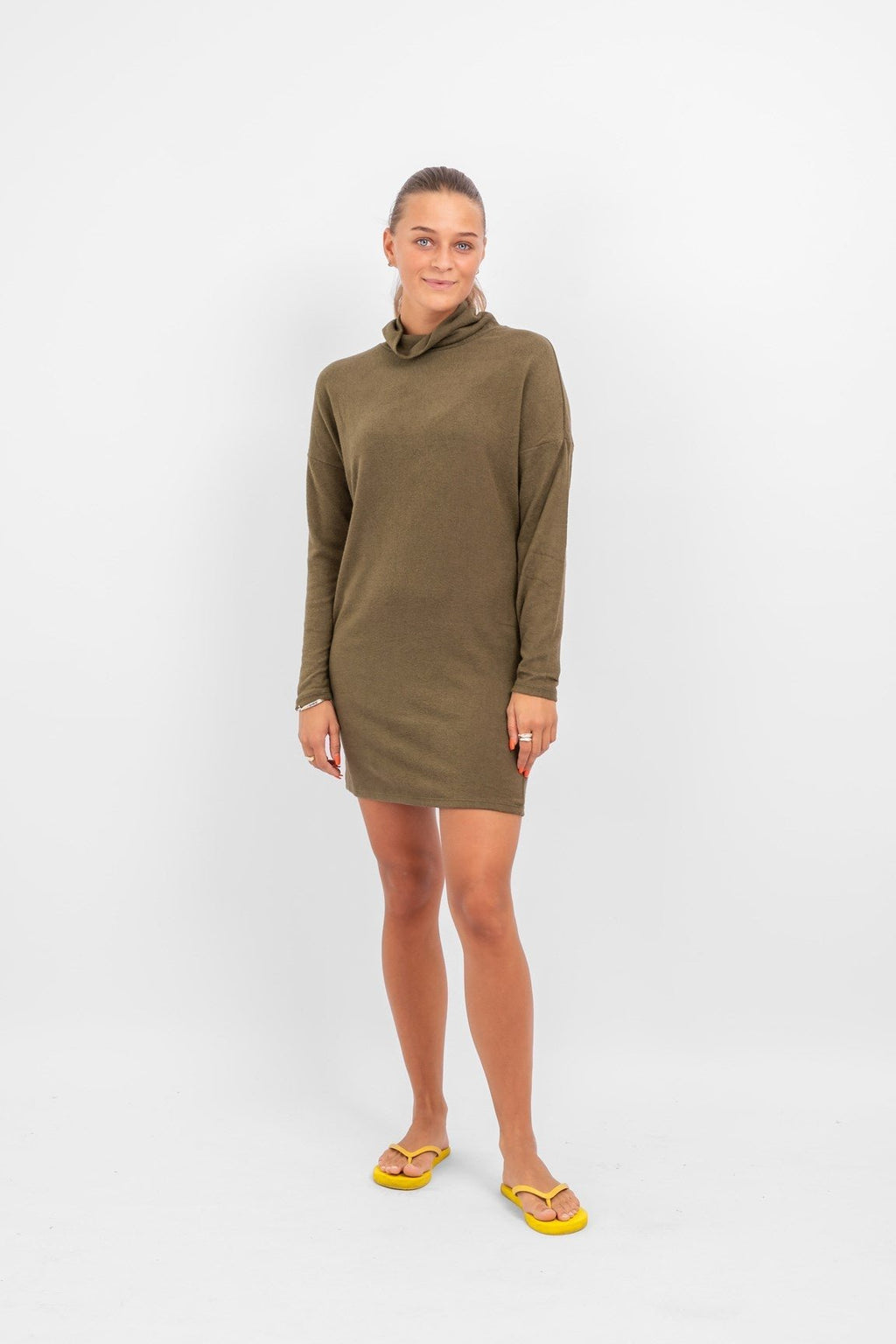 Robe en tricot Sara - vert foncé