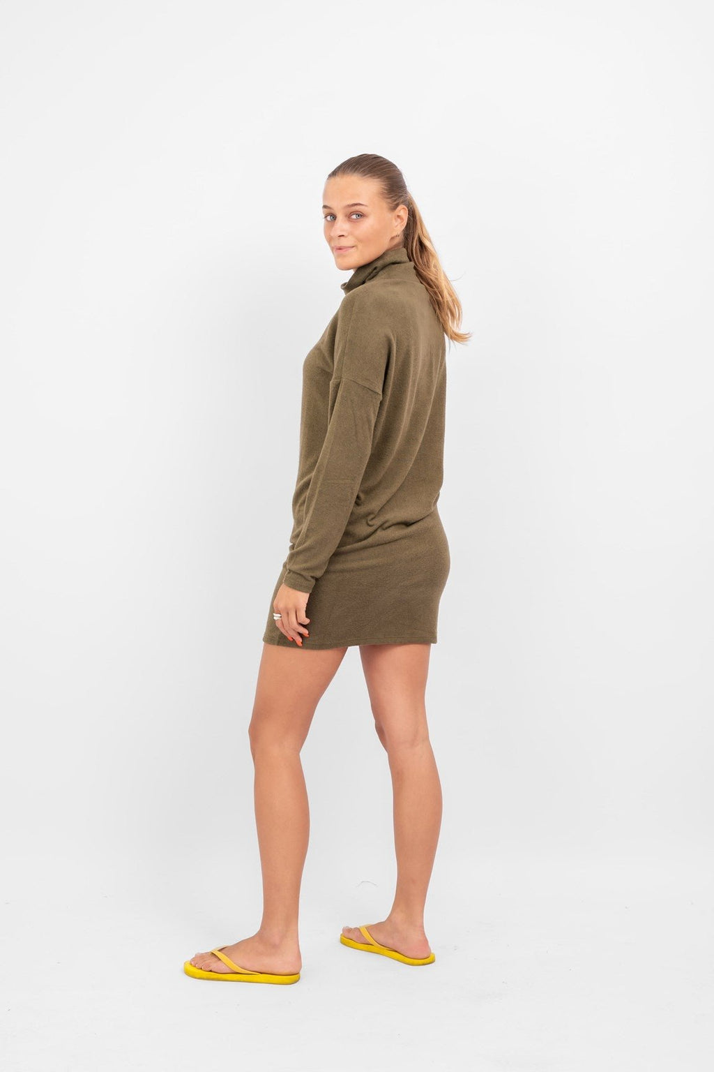 Robe en tricot Sara - vert foncé