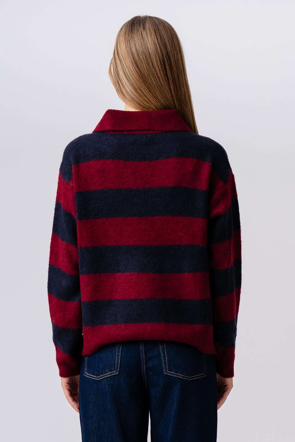 Nora Knit - Burgundy/Deep Blue