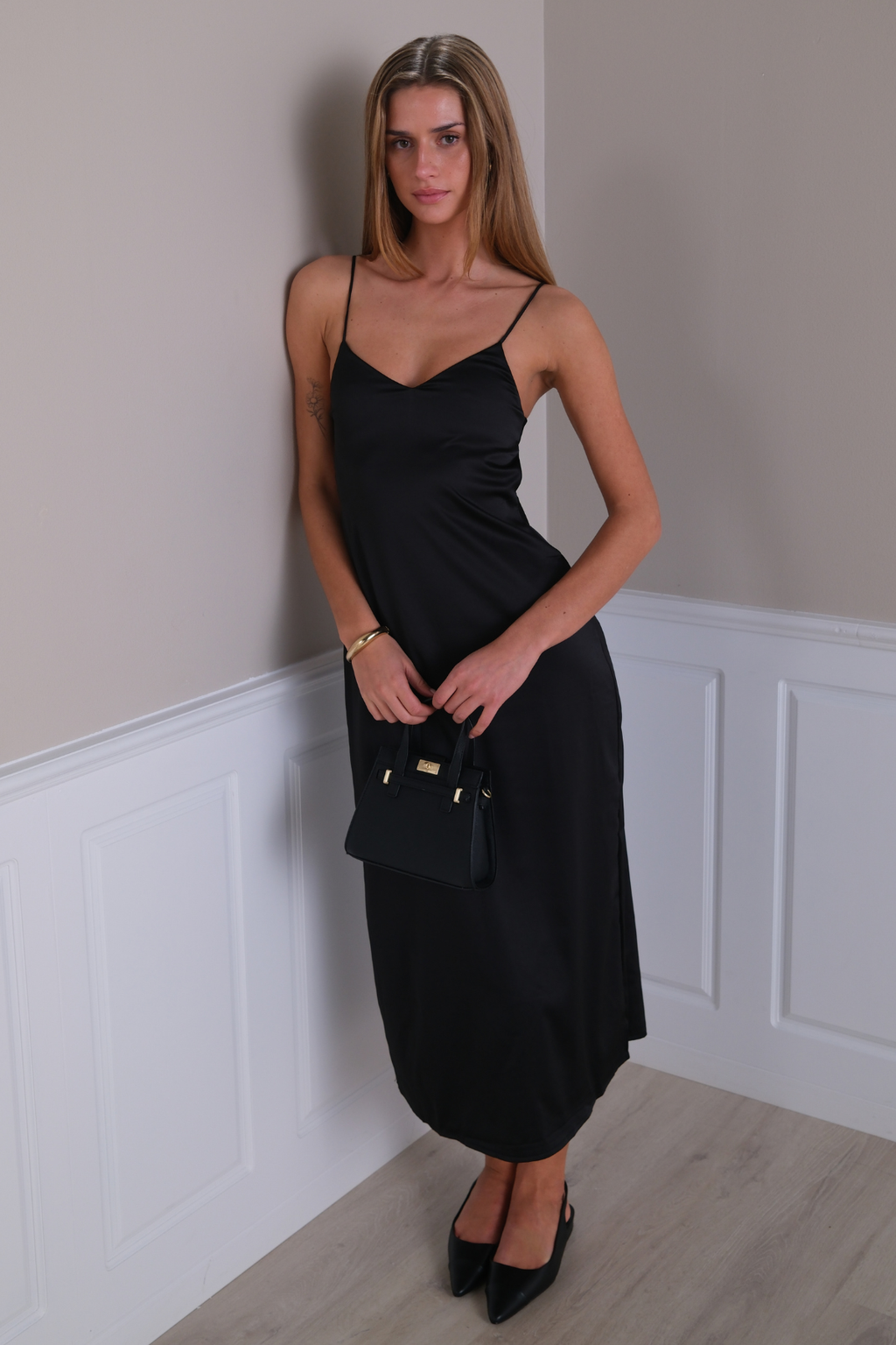 Robe de sangle Elina - noir
