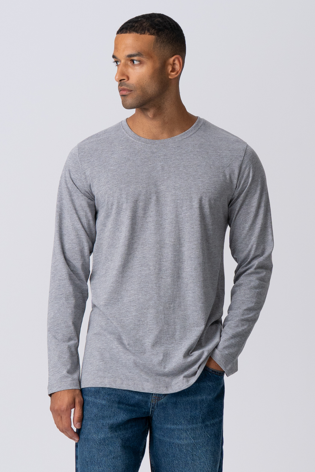 T-shirt basique à manches longues - Gray