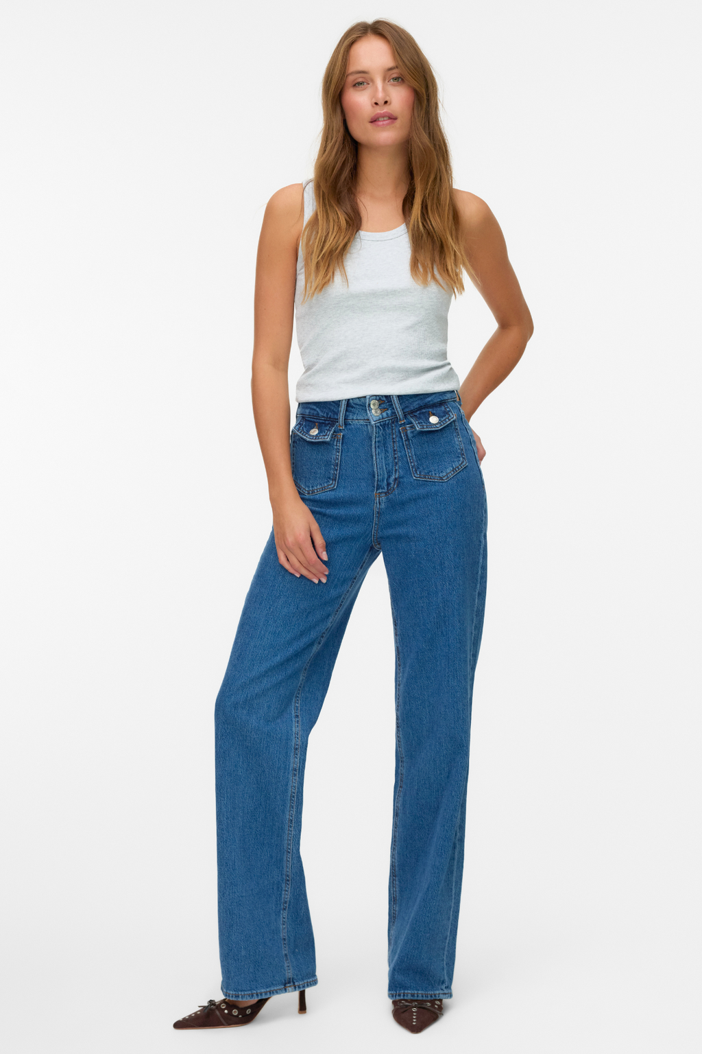 Jeans de poche large Tessa - denim bleu moyen