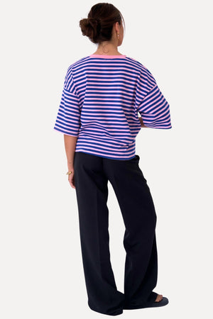 T-shirt Zoé - Bleu/Rose Clair