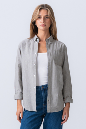 Boyfriend Oxford Shirt - Gray