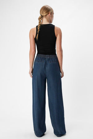 Cadre Lisa large Pants - lavage de rinçage en denim bleu foncé