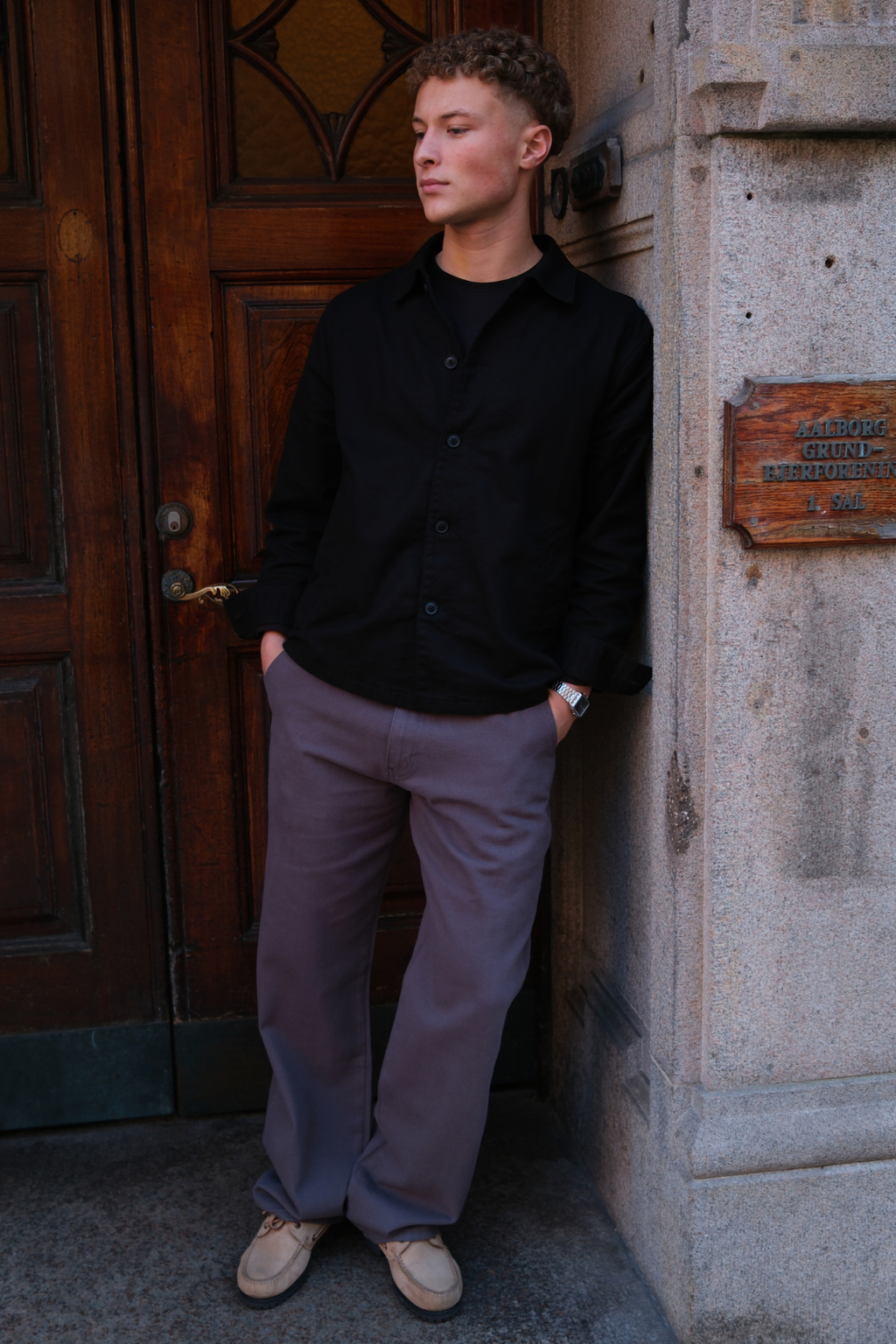 Chino droit en coton - Gris