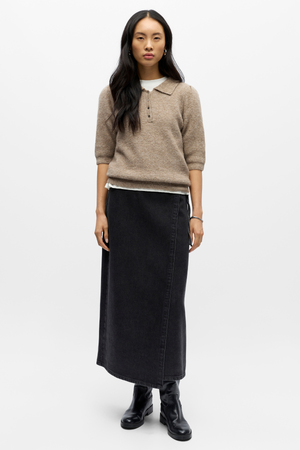 Anine tricot polo - morel melange