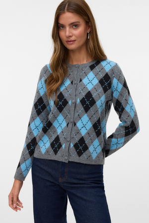 Giorgia O-Leck Cardigan - Melange gris moyen