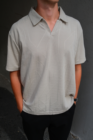 Polo texturé atlas - khaki